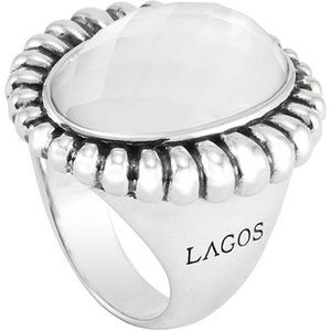 Lagos Fluted Pearl Sterling Cocktail Ring Size 7